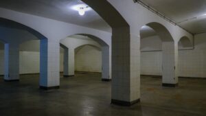 Inner view of Sachsenhausen Concentration Camp Memorial building