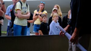 Visitors at the Sachsenhausen concentration camp