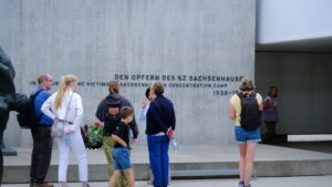 Historic building at Sachsenhausen Memorial Museum, former concentration camp site